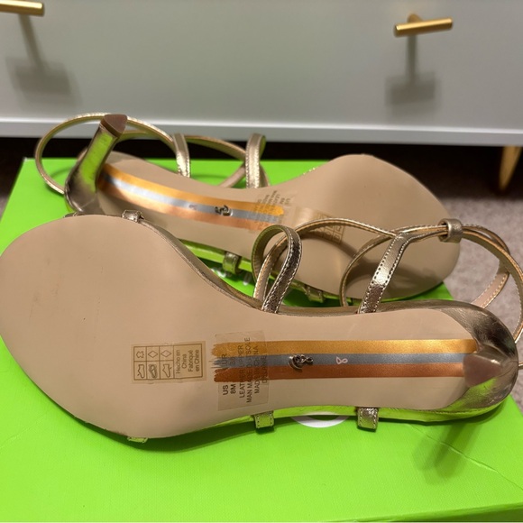 Sam Edelman Delanie Gold Leather Strappy Heels – Size 8.5 – NIB - Picture 5 of 6